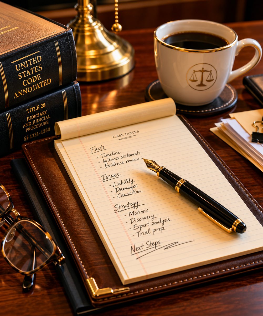 Federal case preparation imagery tied to crypto fraud defense
